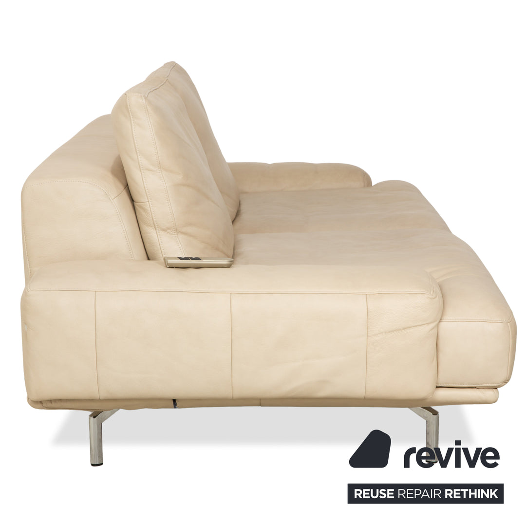 Ewald Schillig Amelia Leder Zweisitzer Beige Creme Sofa Couch elektr. Funktion