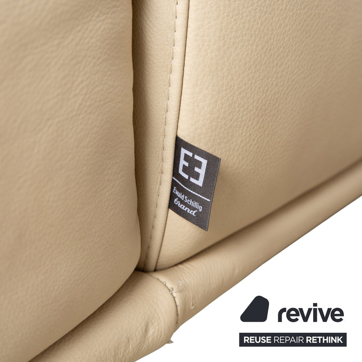 Ewald Schillig Amelia Leder Zweisitzer Beige Creme Sofa Couch elektr. Funktion