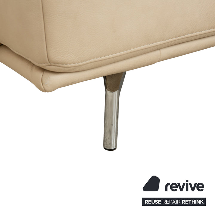 Ewald Schillig Amelia Leder Zweisitzer Beige Creme Sofa Couch elektr. Funktion