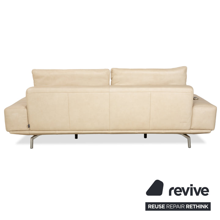 Ewald Schillig Amelia Leder Zweisitzer Beige Creme Sofa Couch elektr. Funktion