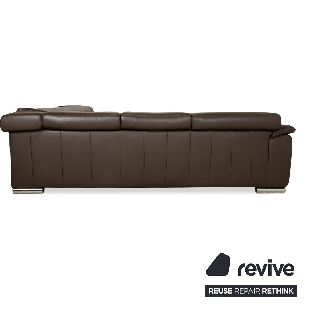 Ewald Schillig Brand Blues Leder Ecksofa Braun Sofa Couch manuelle Funktion