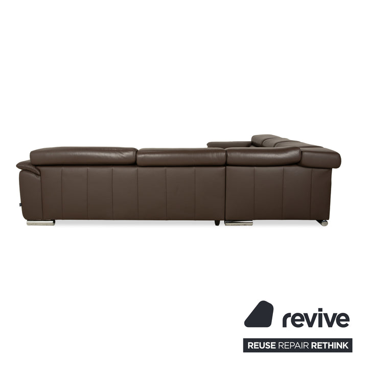 Ewald Schillig Brand Blues Leder Ecksofa Braun Sofa Couch manuelle Funktion