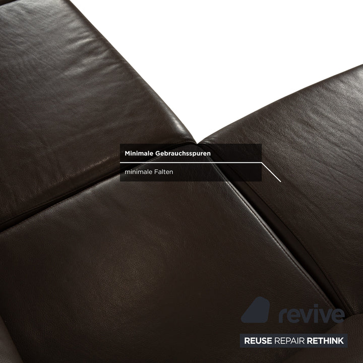 Ewald Schillig Brand Blues Leder Ecksofa Braun Sofa Couch manuelle Funktion