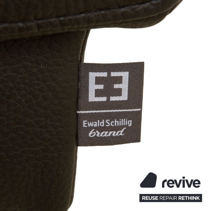 Ewald Schillig Brand Face Leder Ecksofa Schwarz elektrische Funktion Récamière rechts Sofa Couch