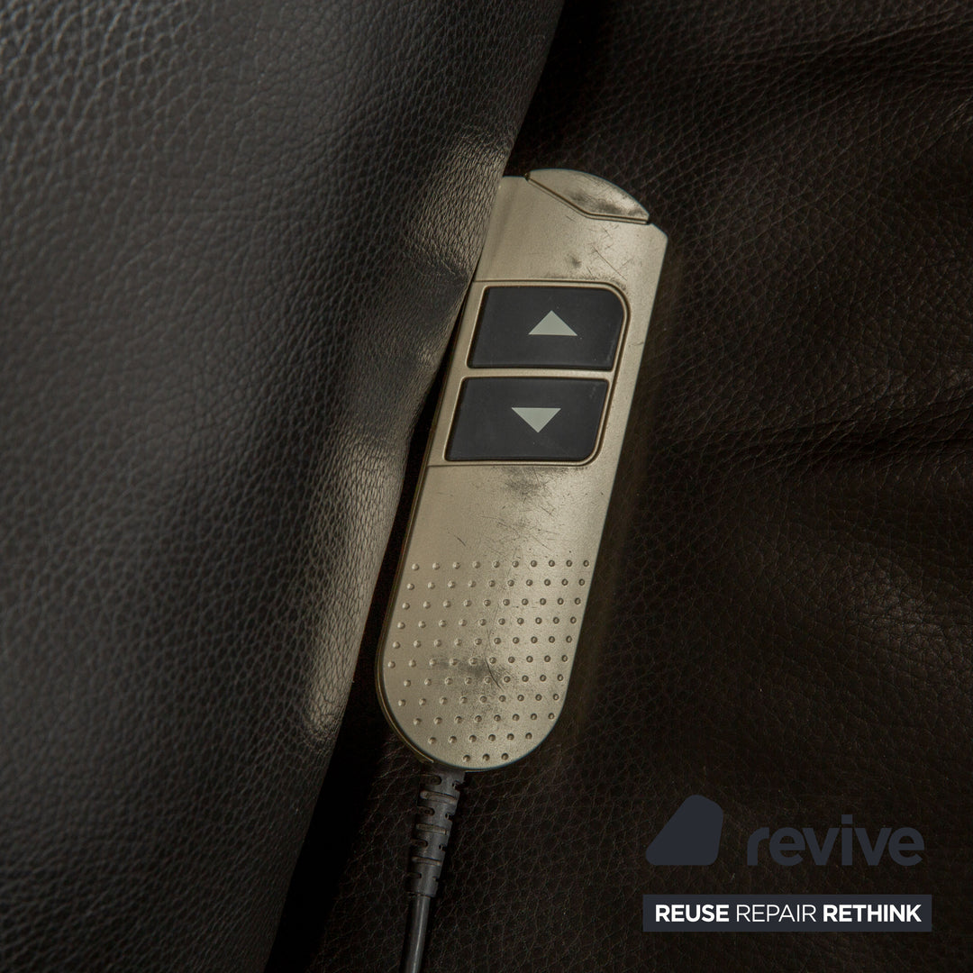 Ewald Schillig Brand Face Leder Ecksofa Schwarz elektrische Funktion Récamière rechts Sofa Couch