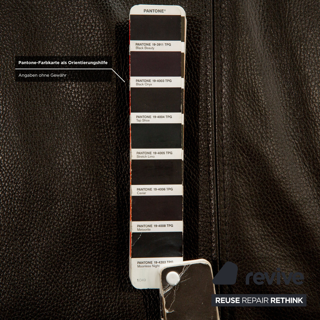 Ewald Schillig Brand Face Leder Ecksofa Schwarz elektrische Funktion Récamière rechts Sofa Couch