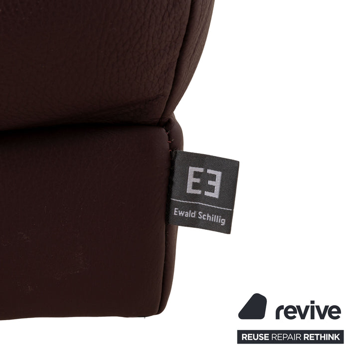 Ewald Schillig Broadway Canapé d'angle en cuir Violet Fonction manuelle Canapé