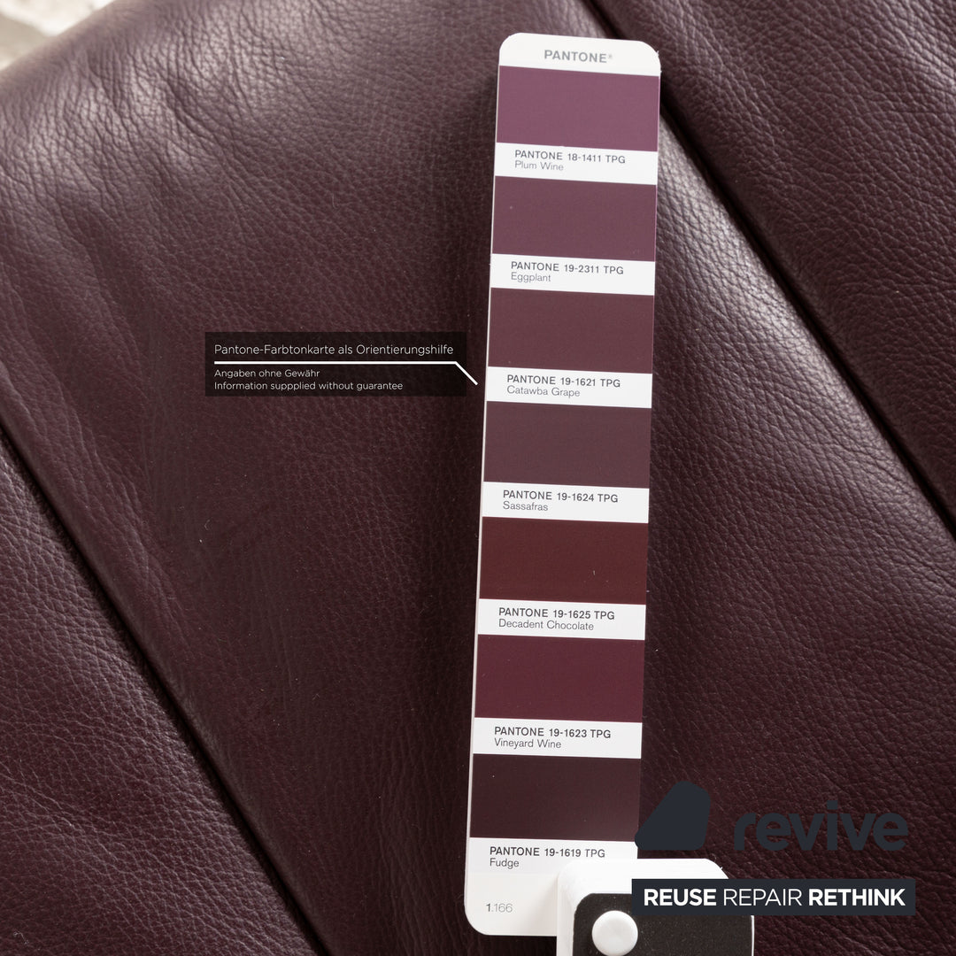 Ewald Schillig Broadway Canapé d'angle en cuir Violet Fonction manuelle Canapé