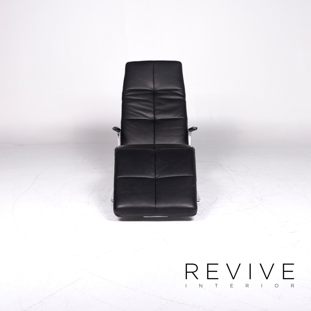 Ewald Schillig Vita Chaise longue design en cuir noir Fonction Relax #9175