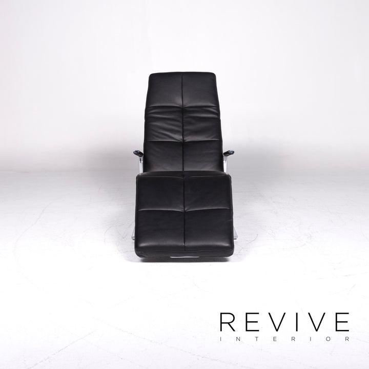 Ewald Schillig Vita Chaise longue design en cuir noir Fonction Relax #9175