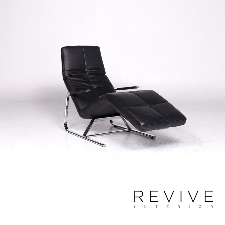 Ewald Schillig Vita Chaise longue design en cuir noir Fonction Relax #9175