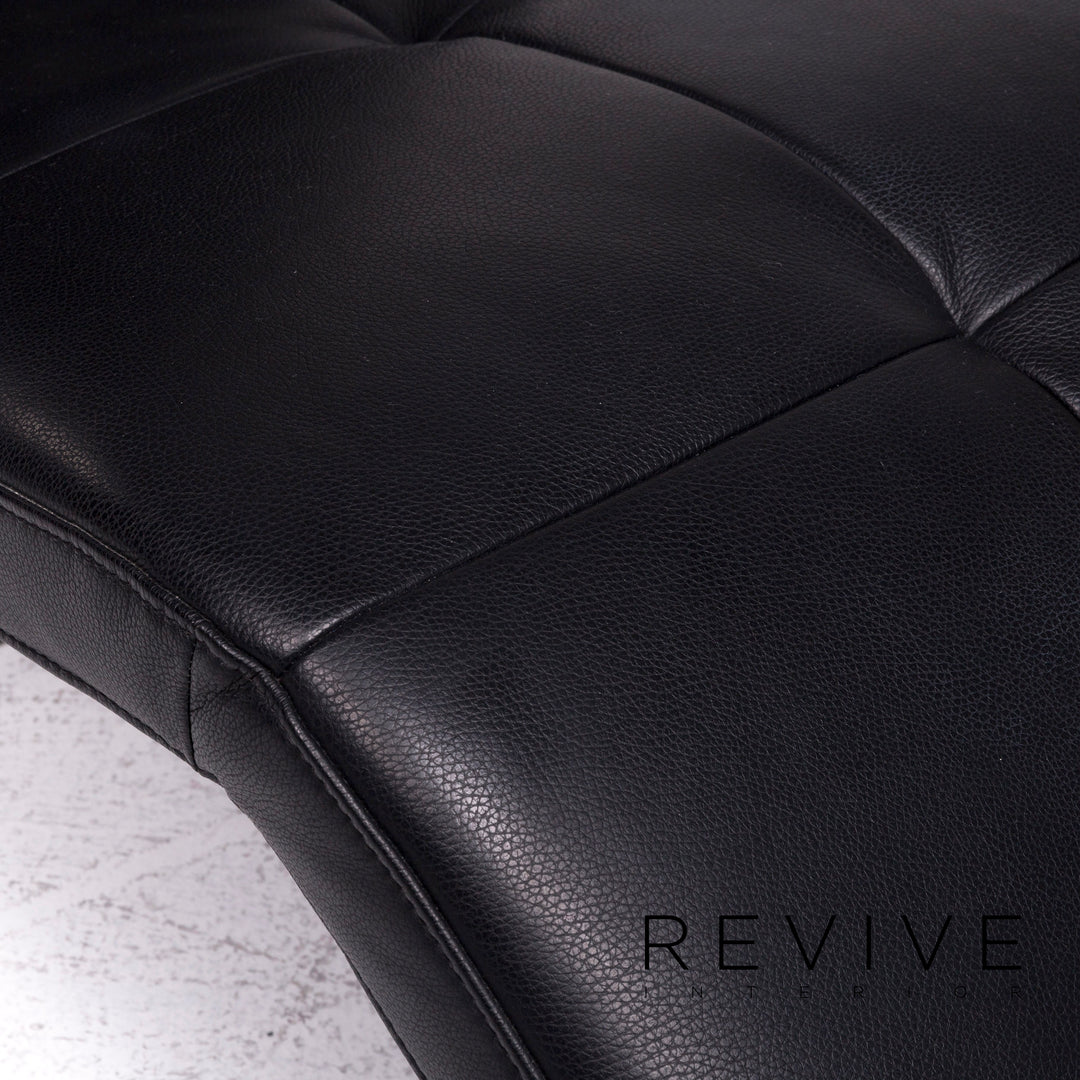 Ewald Schillig Vita Chaise longue design en cuir noir Fonction Relax #9175