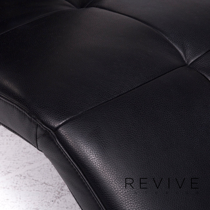 Ewald Schillig Vita Chaise longue design en cuir noir Fonction Relax #9175