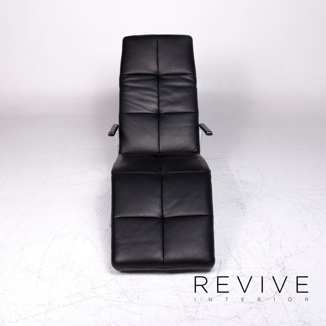 Ewald Schillig Vita Chaise longue design en cuir noir Fonction Relax #9175