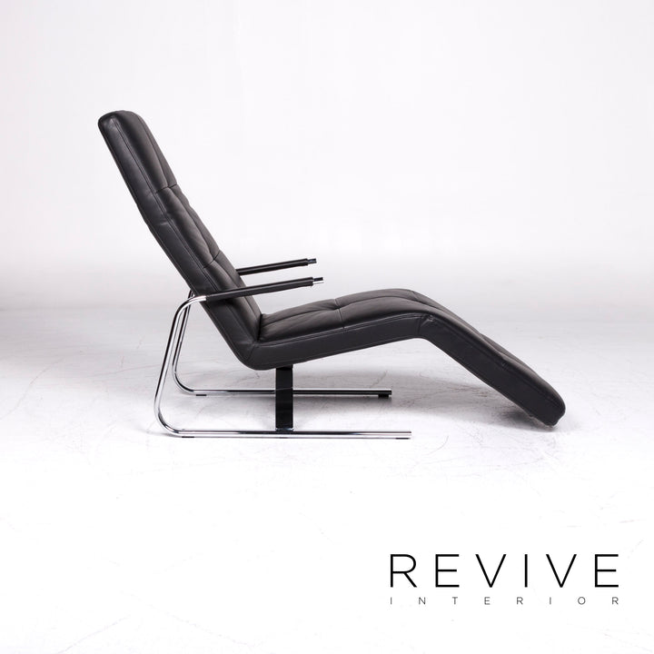 Ewald Schillig Vita Chaise longue design en cuir noir Fonction Relax #9175