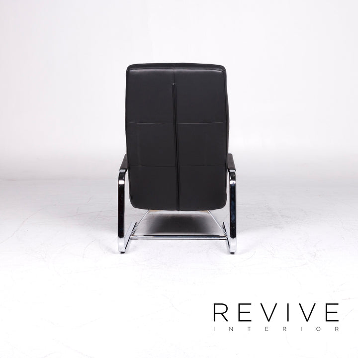 Ewald Schillig Vita Chaise longue design en cuir noir Fonction Relax #9175