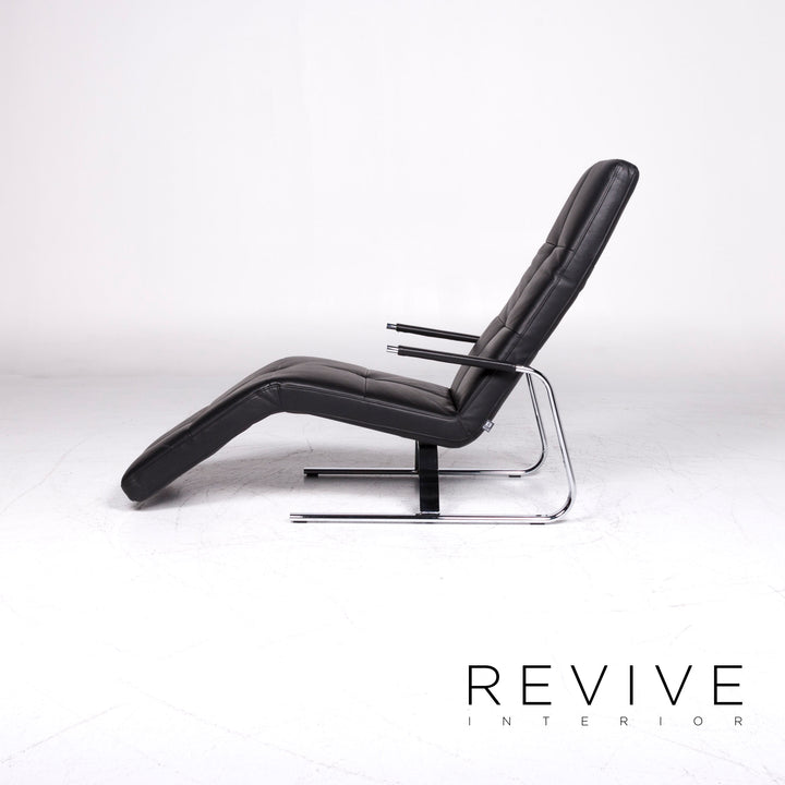 Ewald Schillig Vita Chaise longue design en cuir noir Fonction Relax #9175