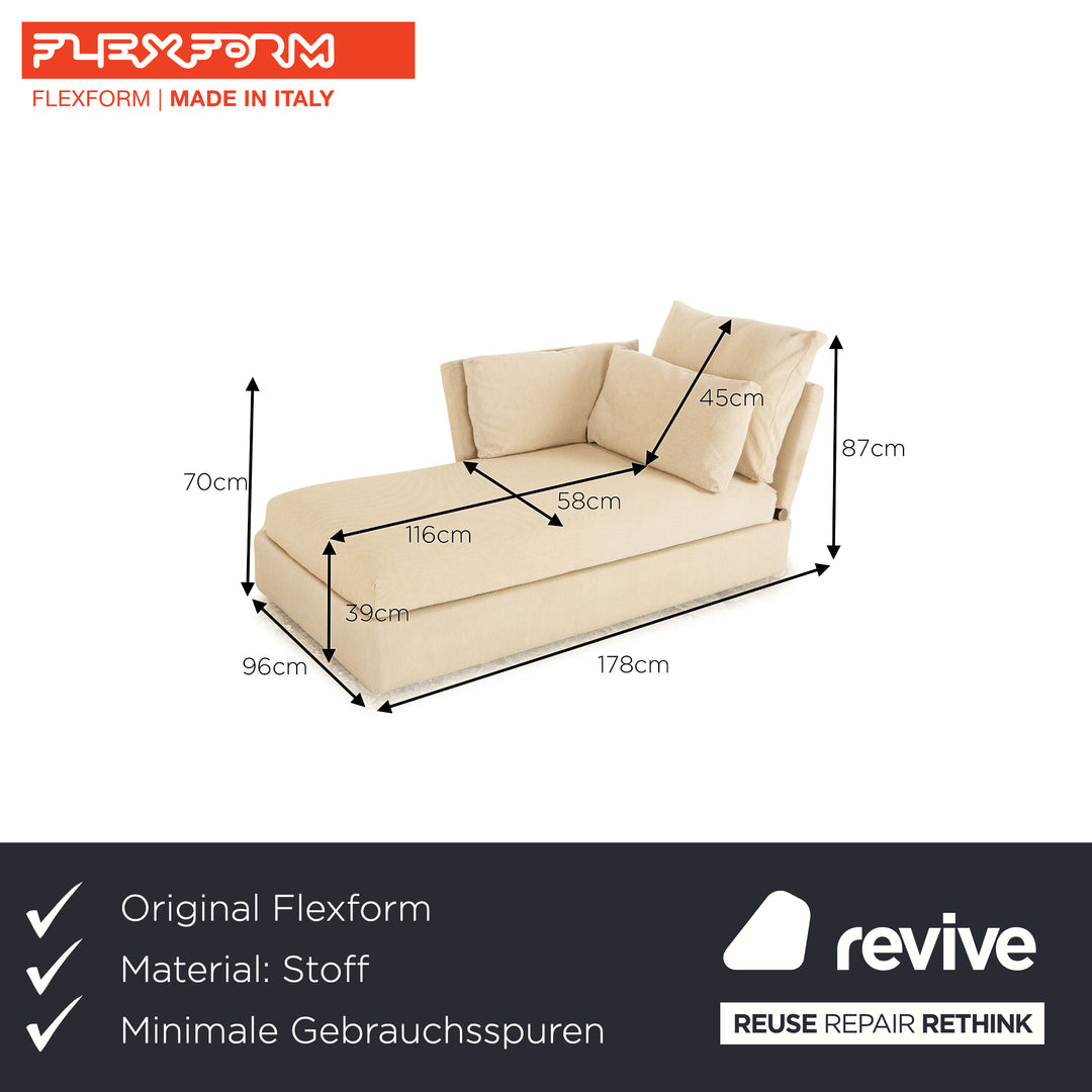 Chaise longue en tissu Flexform Sunny beige