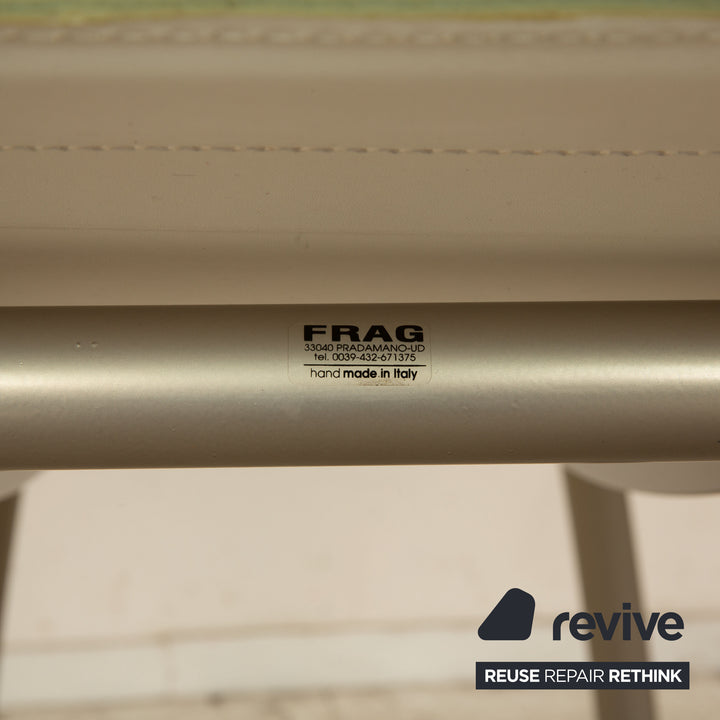 FRAG glass dining table dining room silver cream leather