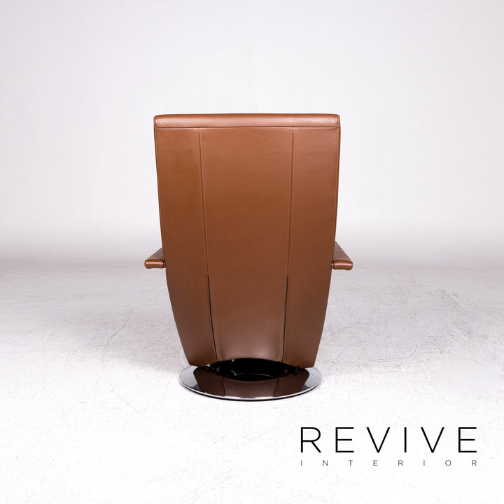 FSM Evolo Fauteuil en Cuir Marron Fonction Relax #9605