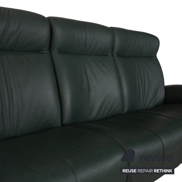 Himolla Cumuly Leder Dreisitzer Dunkelgrün Sofa Couch