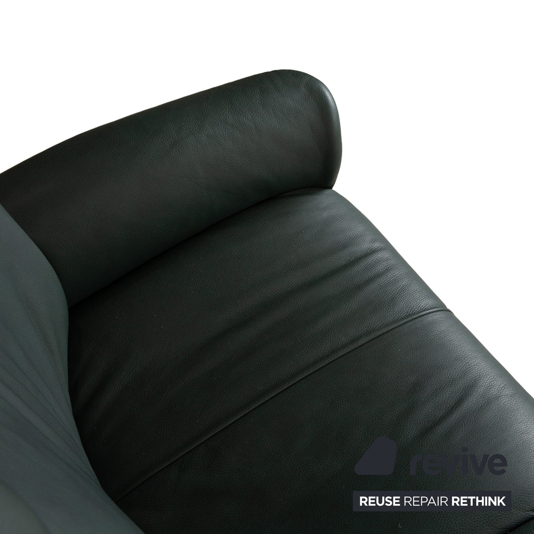 Himolla Cumuly Leder Dreisitzer Dunkelgrün Sofa Couch