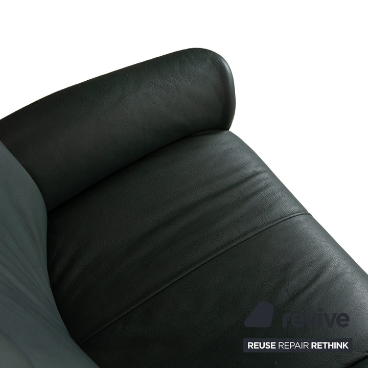 Himolla Cumuly Leder Dreisitzer Dunkelgrün Sofa Couch