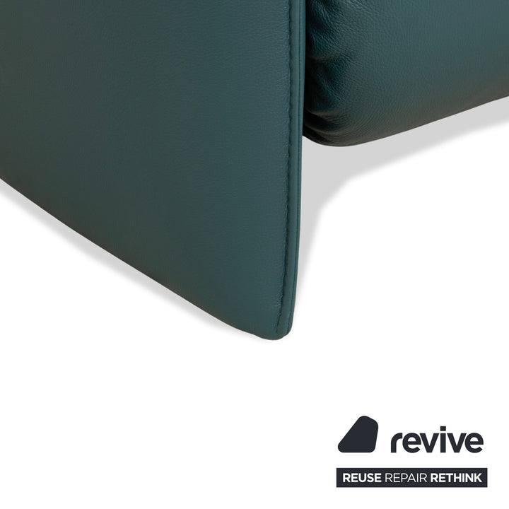 Himolla Cumuly Leder Zweisitzer Blau Grün Petrol elektrische Funktion Sofa Couch