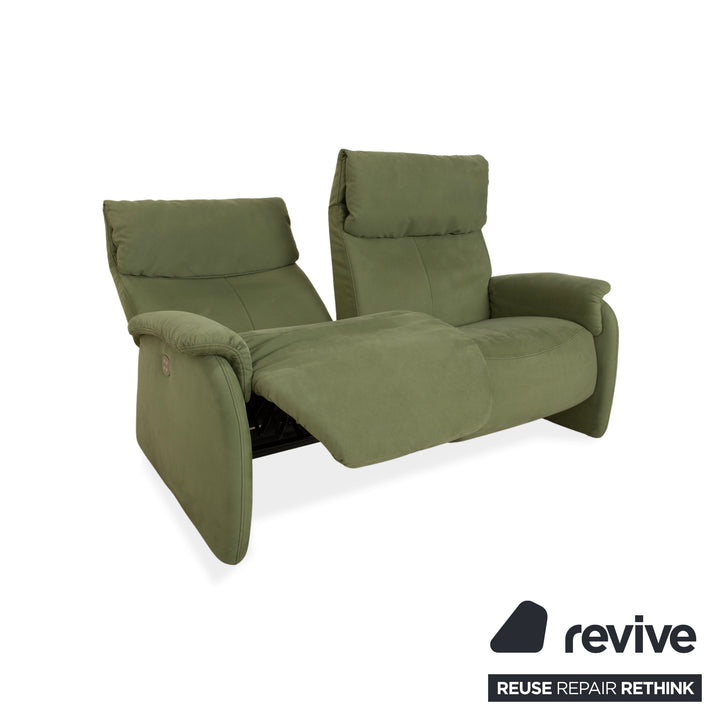 Himolla Cumuly fabric two-seater green olive electric function sofa couch