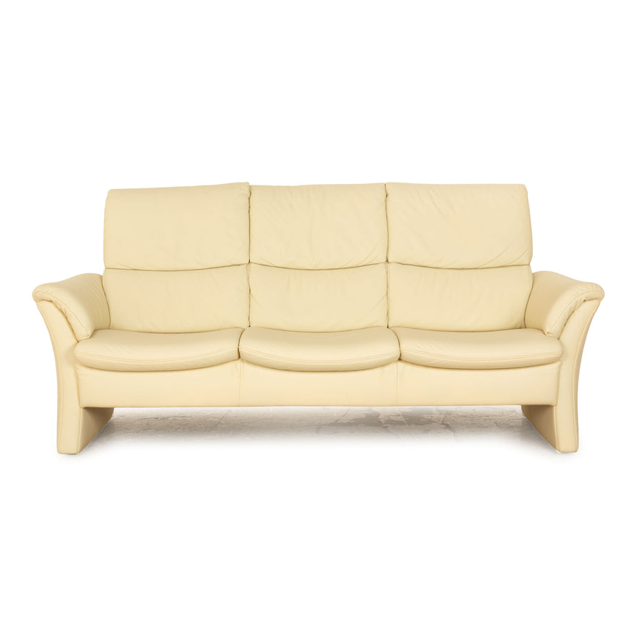 Himolla Zerostress Leder Dreisitzer Creme Sofa Couch