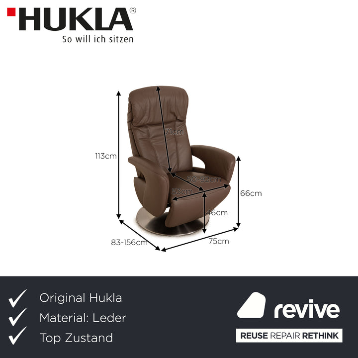 Hukla Dreamliner fauteuil en cuir Moka fonction électrique aide à la position debout batterie taille L