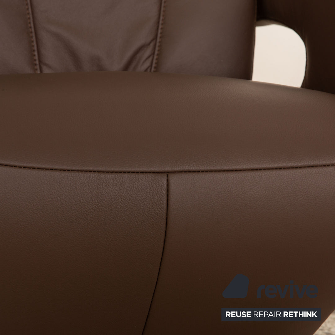 Hukla Dreamliner fauteuil en cuir Moka fonction électrique aide à la position debout batterie taille L