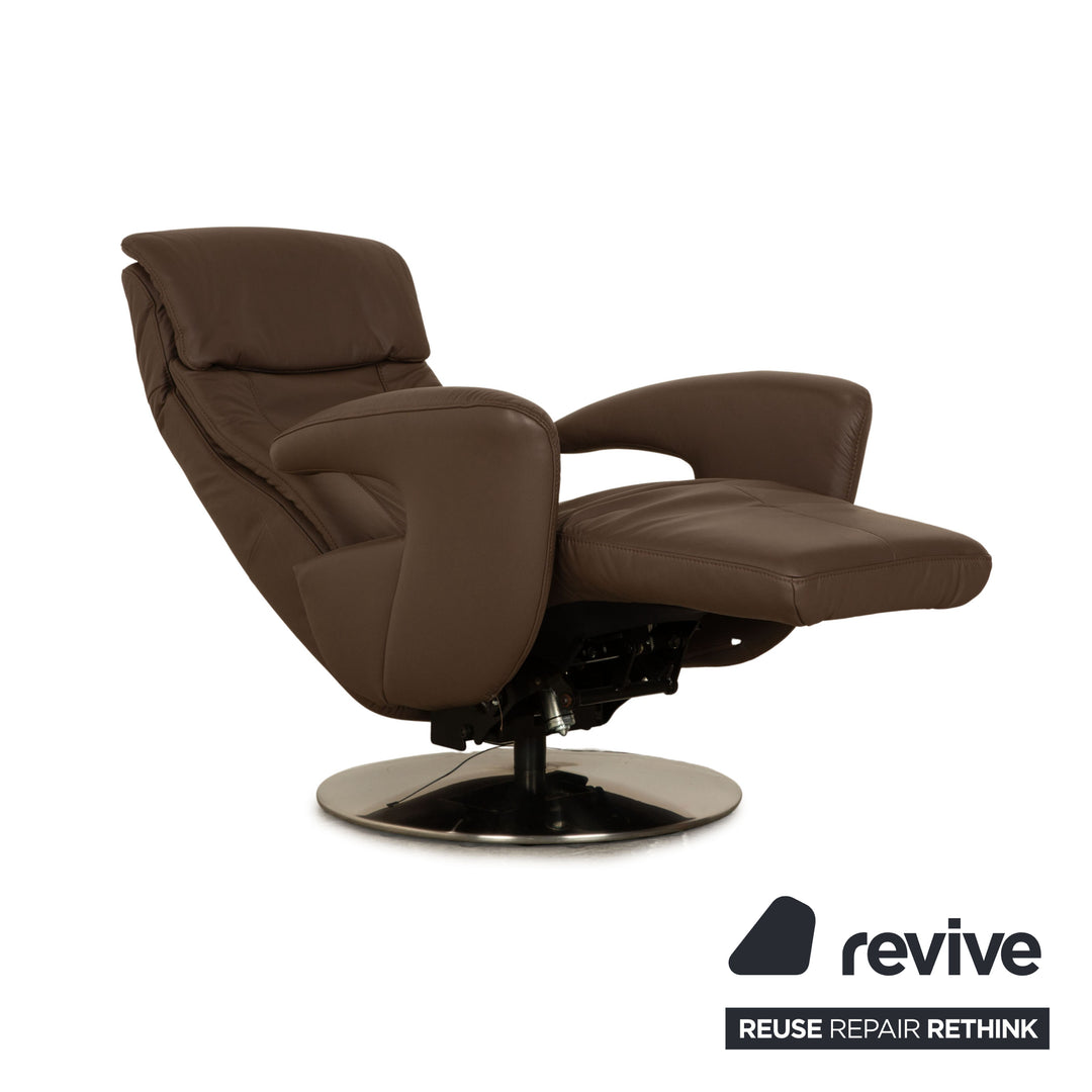 Hukla Dreamliner fauteuil en cuir Moka fonction électrique aide à la position debout batterie taille L