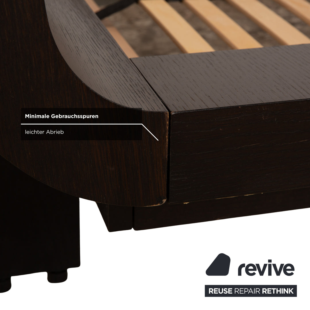 Lit Hülsta Tamis Wood Leather Noir Rouge 180 x 200