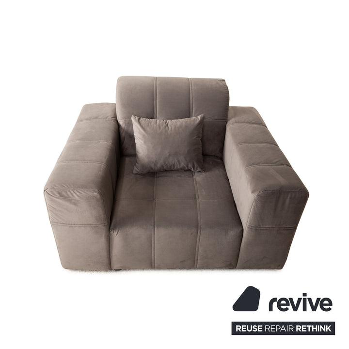 IconX STUDIOS Bloom Samt Stoff Sessel Grau