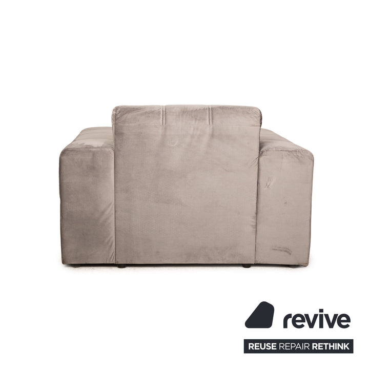 IconX STUDIOS Bloom Samt Stoff Sessel Grau