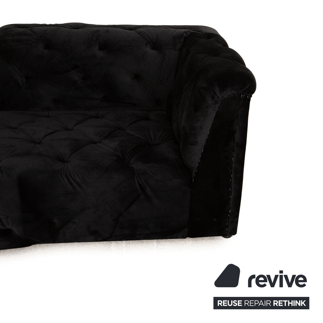 IconX STUDIOS Velvet Fabric Lounger Black