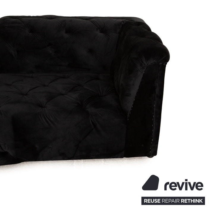 IconX STUDIOS Velvet Fabric Lounger Black