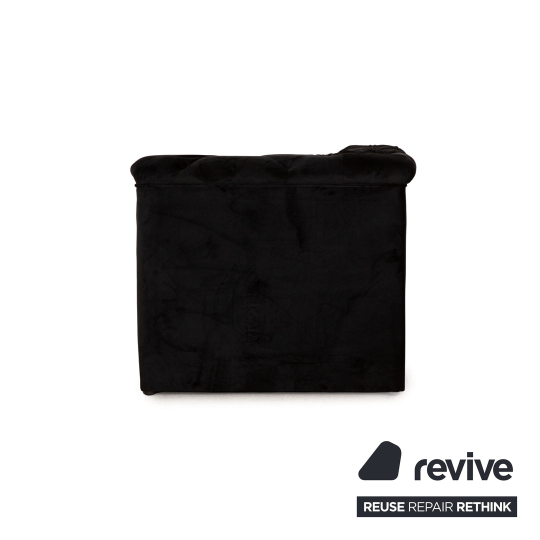 IconX STUDIOS Velvet Fabric Lounger Black
