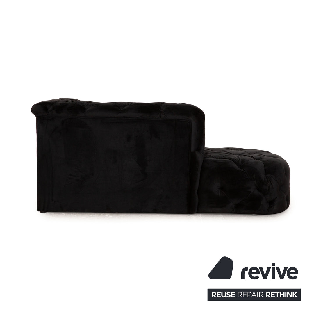 IconX STUDIOS Velvet Fabric Lounger Black