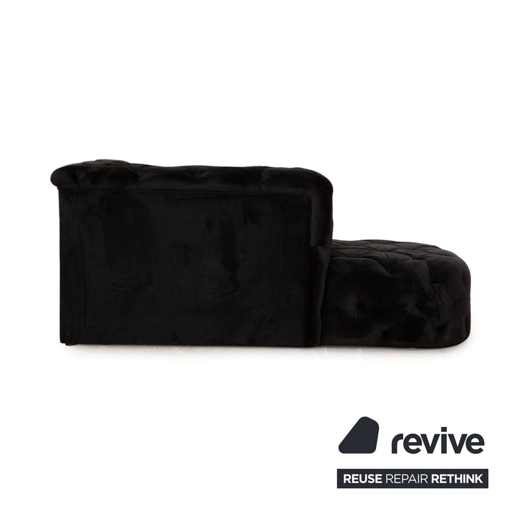 IconX STUDIOS Velvet Fabric Lounger Black