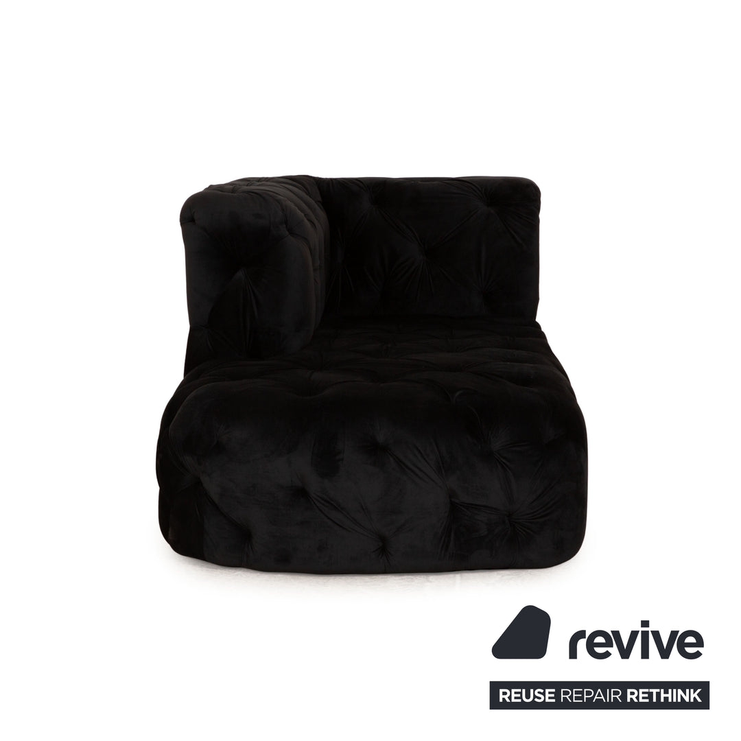 IconX STUDIOS Velvet Fabric Lounger Black