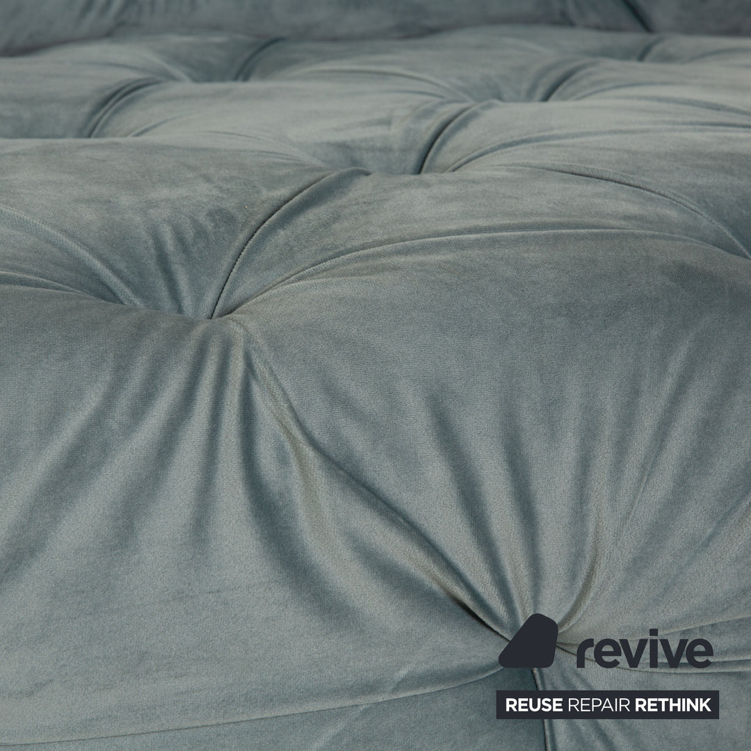 IconX STUDIOS Chaise longue en tissu velours Venus Bleu