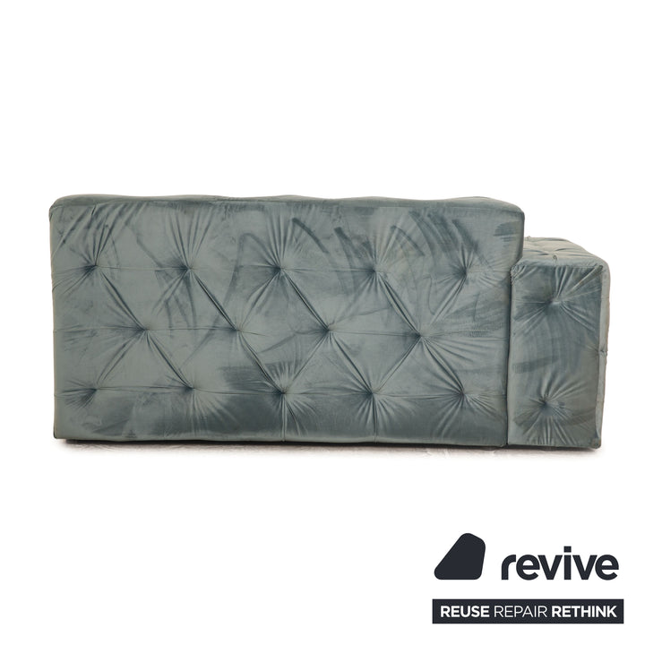 IconX STUDIOS Chaise longue en tissu velours Venus Bleu