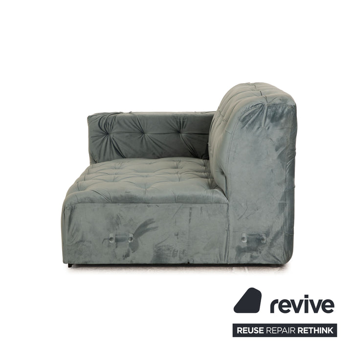 IconX STUDIOS Chaise longue en tissu velours Venus Bleu