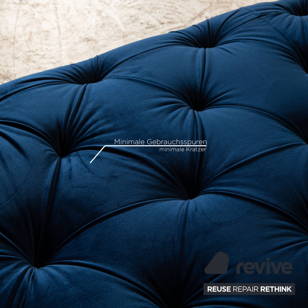 IconX STUDIOS Venus Samt Stoff Viersitzer Blau Sofa Couch