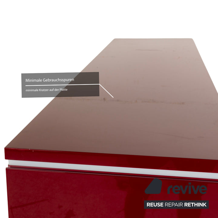 Interlübke Cube wooden sideboard red high gloss electric function