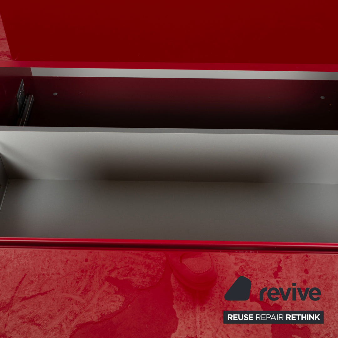 Interlübke Cube wooden sideboard red high gloss electric function