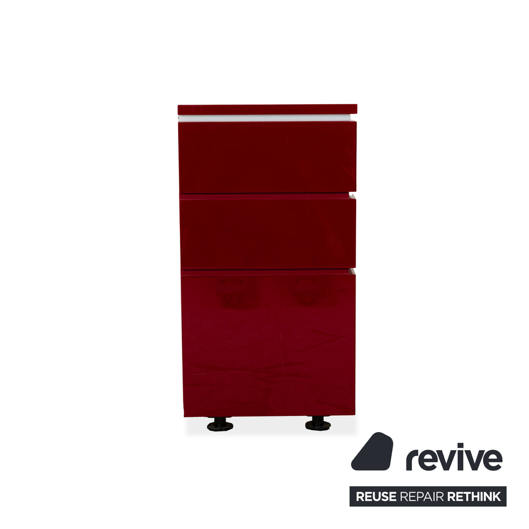 Interlübke Cube wooden sideboard red high gloss electric function