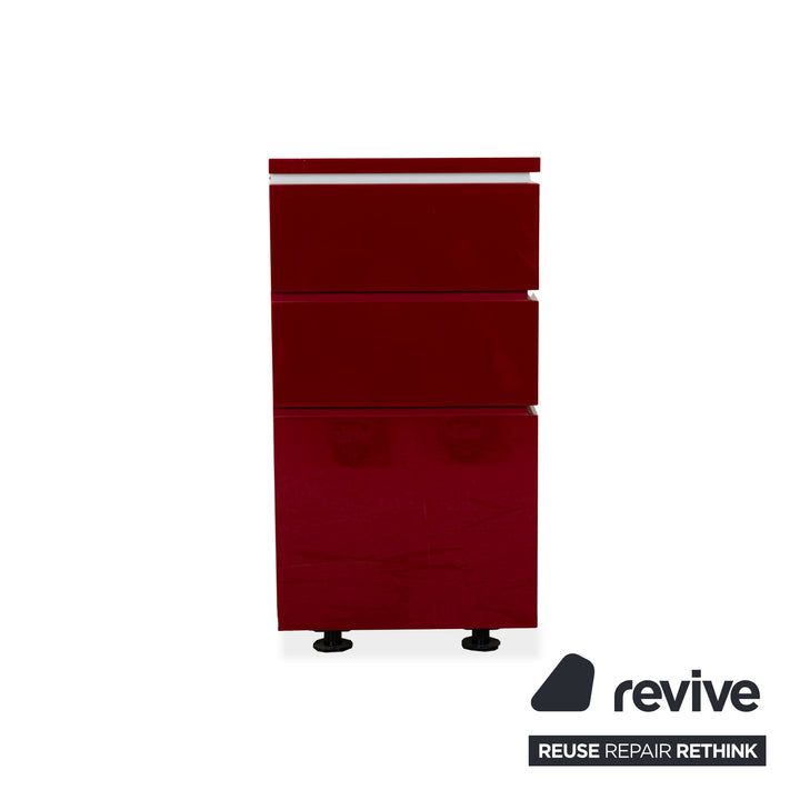 Interlübke Cube wooden sideboard red high gloss electric function